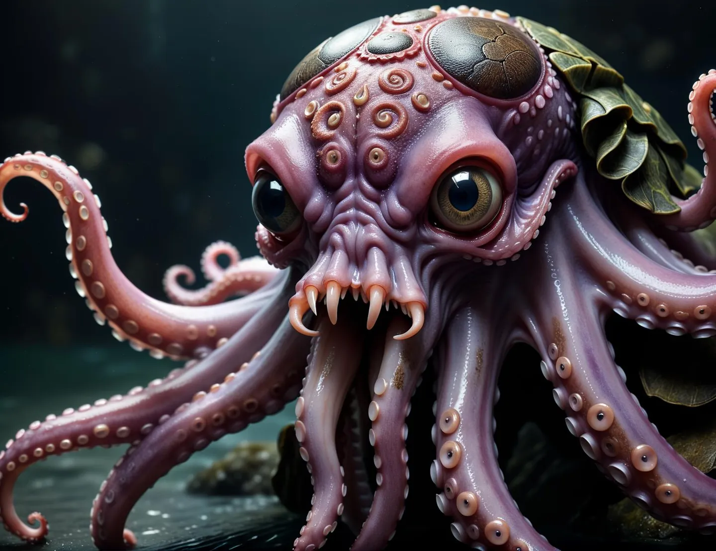 AI generated image of a beautifully detailed alien octopus using Stable Diffusion.