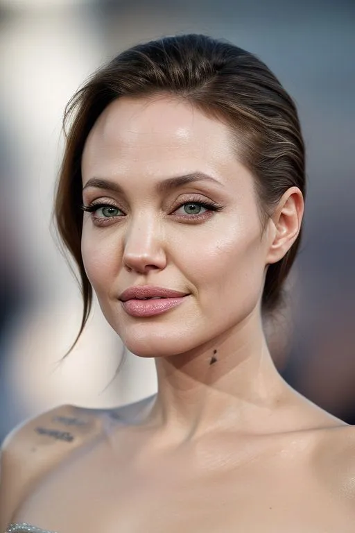 A realistic portrait of a beautiful woman with striking green eyes and smooth skin. AI generated image using stable diffusion.