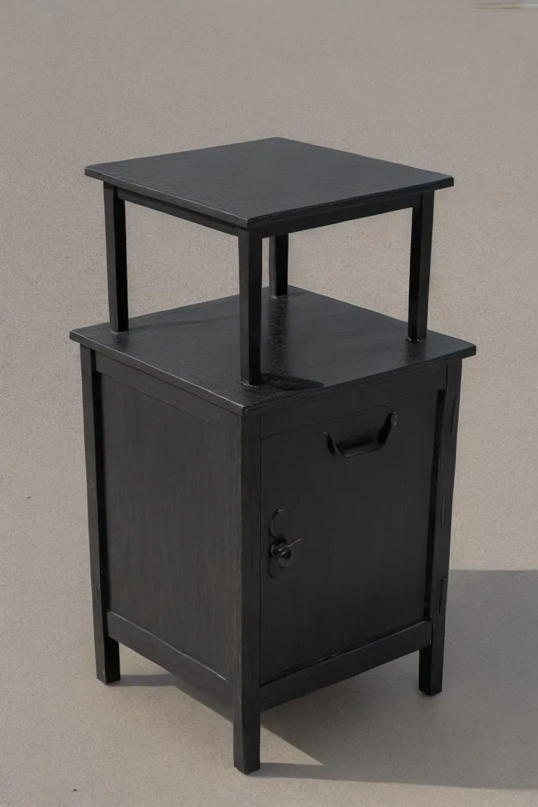 A black wooden table with a modern and minimalist design, generated using Stable Diffusion.