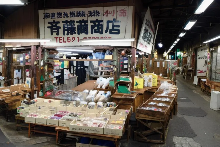 Image of a traditional Japanese market stall generated by AI using stable diffusion.