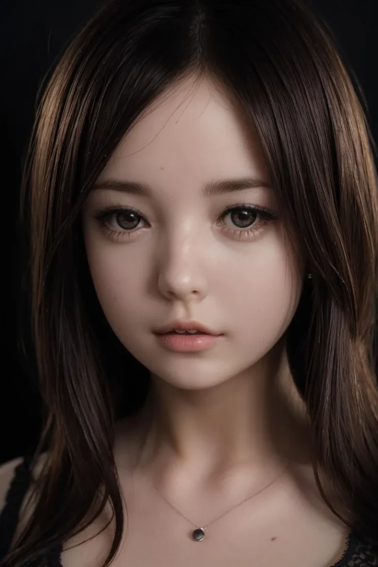 A realistic portrait of an anime girl with lifelike features, created using Stable Diffusion.