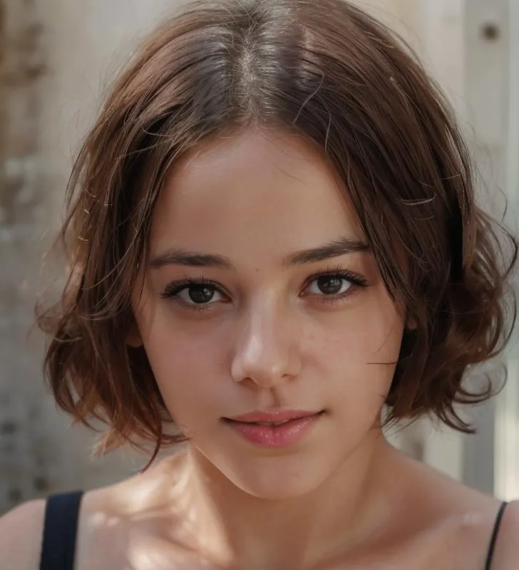 Close-up portrait of a young woman with soft lighting. This is an AI-generated image using Stable Diffusion.