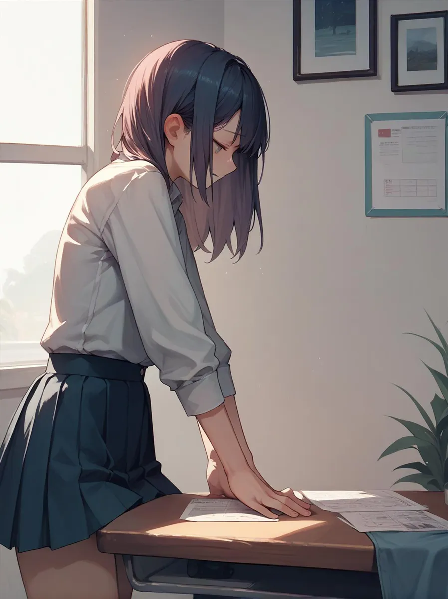 Anime girl in study scene - Stable Diffusion AI Image - Diffus